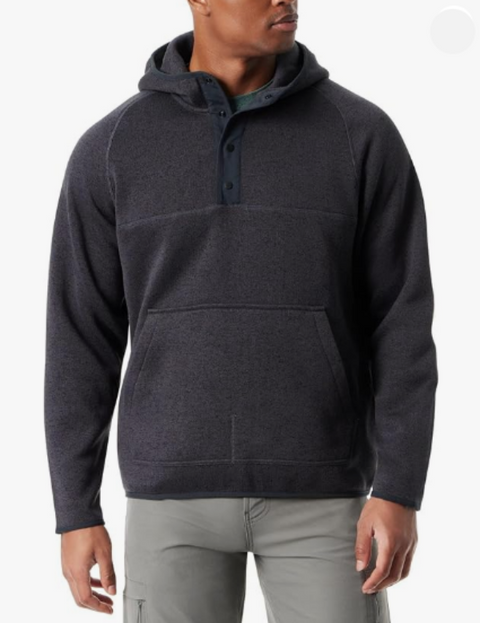 Bass Outdoor Men's Dark Gray Front 1/4 Snap Hoodie|Bass Outdoor In Lebanon