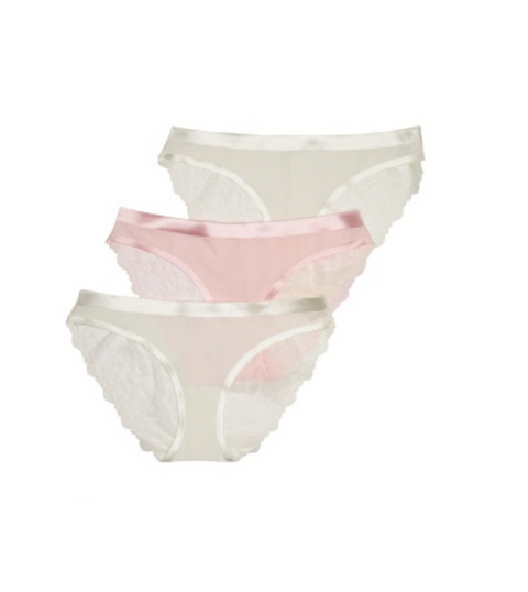 Dorina Women's White & Pink Crystal 3 Pcs Panties |Dorina In Lebanon
