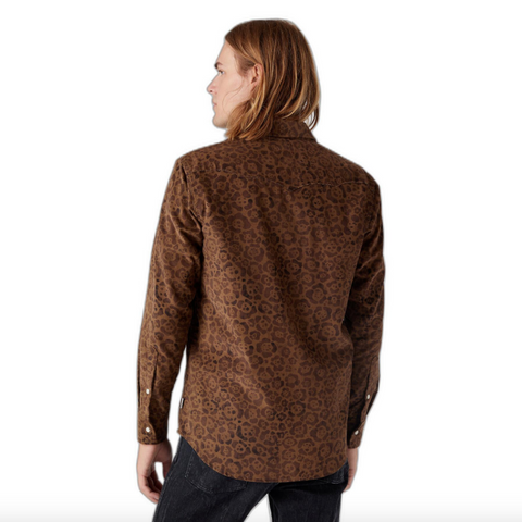 Wrangler Men's Brown Jaguar Corduroy Long Sleeve Western Cord Shirt | Wrangler In Lebanon