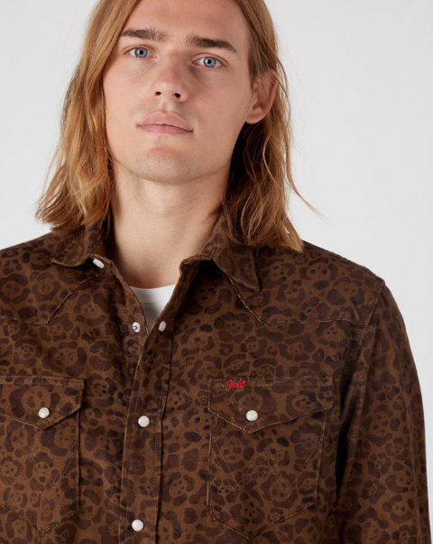 Wrangler Men's Brown Jaguar Corduroy Long Sleeve Western Cord Shirt | Wrangler In Lebanon