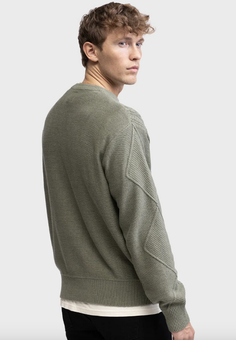 Redefined Rebel Men's Olive Green Elliot Boxy Fit Sweater | Redefined Rebel In Lebanon