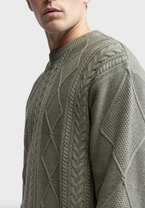 Redefined Rebel Men's Olive Green Elliot Boxy Fit Sweater | Redefined Rebel In Lebanon