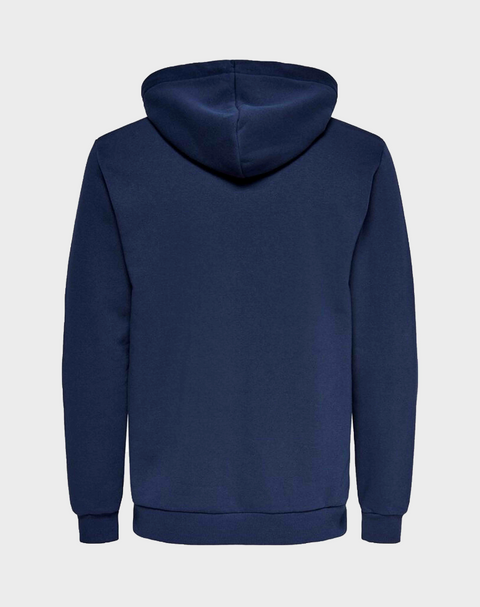 Only & Sons Men's Navy Fleece Hooded Jacket |Only & Sons In Lebanon