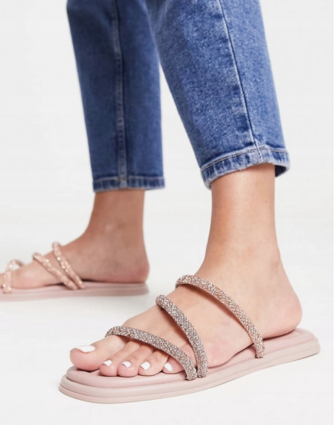 Steve Madden Women's Blush Synthetic Rhinestone Adrift Slipper |Steve Madden In Lebanon
