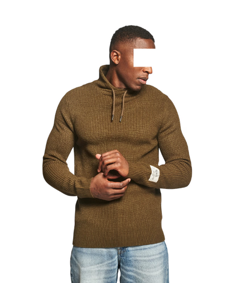 Redefined Rebel Men's Dark Olive Easton Knit Sweater | Redefined Rebel In Lebanon