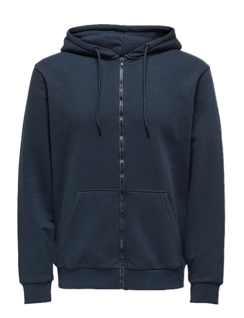 Only & Sons Men's Navy Onsceres Full Zip Hooded Jacket | Only & Sons In Lebanon