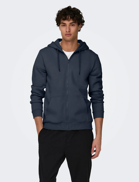 Only & Sons Men's Navy Onsceres Full Zip Hooded Jacket | Only & Sons In Lebanon