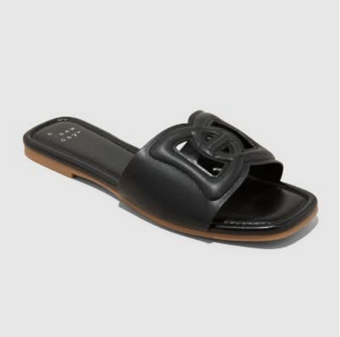 A New Day Women's Black Deidra Slide Slippers | A New Day In Lebanon