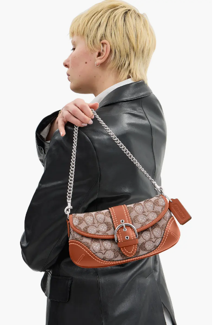 COACH Women's Camel Soho 25 Crystal Signature Jacquard Shoulder Bag | COACH In Lebanon