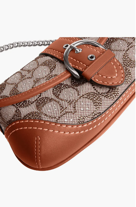 COACH Women's Camel Soho 25 Crystal Signature Jacquard Shoulder Bag | COACH In Lebanon
