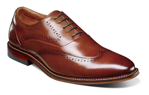 Stacy Adams Men's Cognac Leather Macarthur Wingtip Oxford Casual Shoes | Stacy Adams In Lebanon