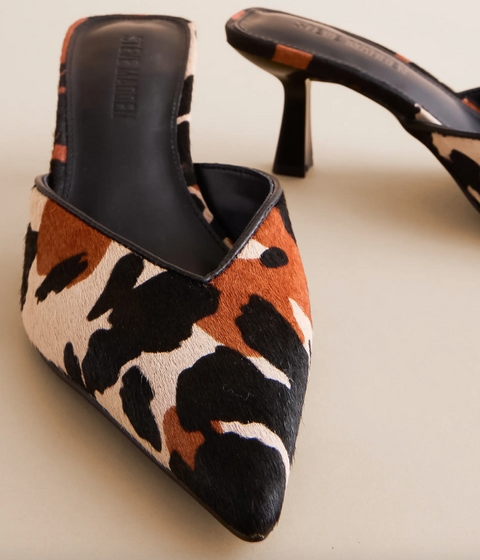 Steve Madden Women's Multicolor Cow Print Moda Heeled Sandals | Steve Madden In Lebanon