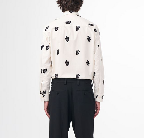 NN.07 Men's Beige Freddy Leaf Jacquard Organic Cotton Button-Up Shirt|NN.07 In Lebanon