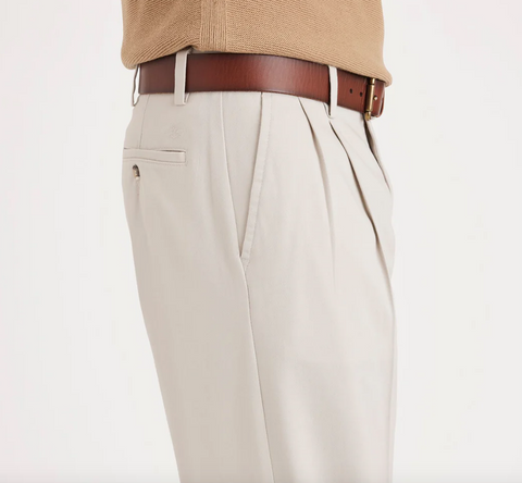 Dockers Men's Light Beige Easy Khakis Classic Fit Pleated Pants | Dockers In Lebanon