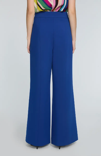 Elie Tahari Women's Royal Blue The Inez Buckle Detail Wide Leg Pants | Elie Tahari In Lebanon