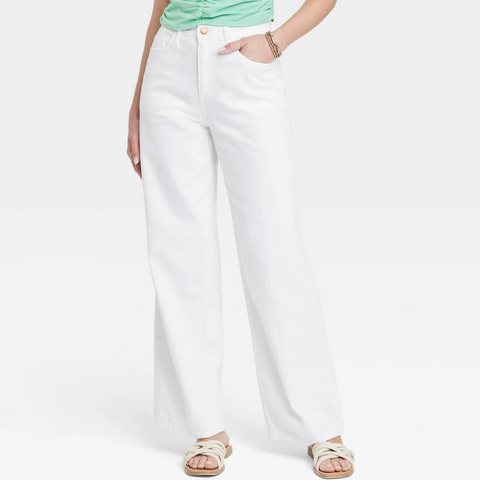 Universal Thread Women's White Relaxed High-Rise Wide Flare Jeans | Universal Thread In Lebanon