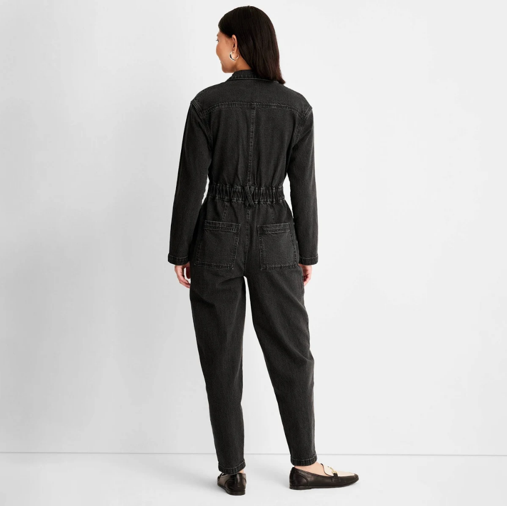 Universal Thread Women's Washed Black Long Sleeve Denim Jumpsuit | Universal Thread In Lebanon