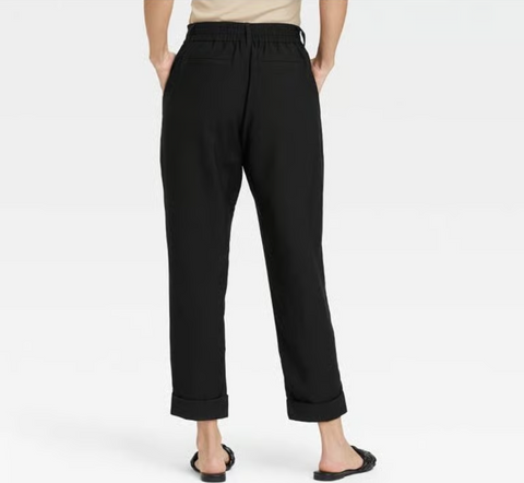 A New Day Women's Black High-Rise Slim Straight Leg Pintuck Ankle Pants | A New Day In Lebanon