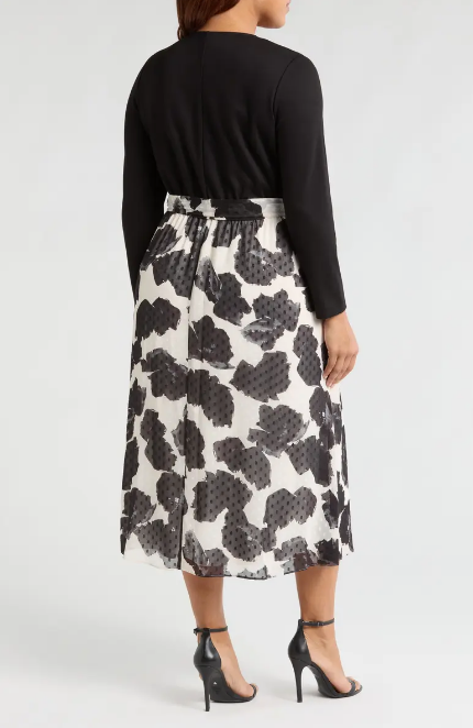 Anne Klein Women's Black & White Serenity Combo Business Plus Size Casual Dress | Anne Klein In Lebanon