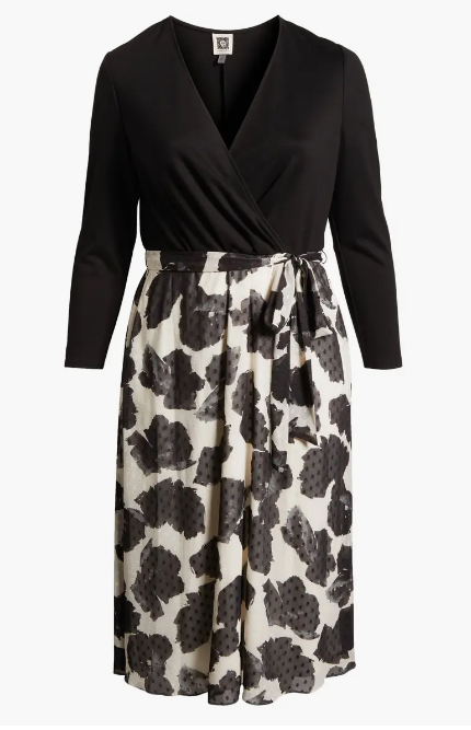 Anne Klein Women's Black & White Serenity Combo Business Plus Size Casual Dress | Anne Klein In Lebanon