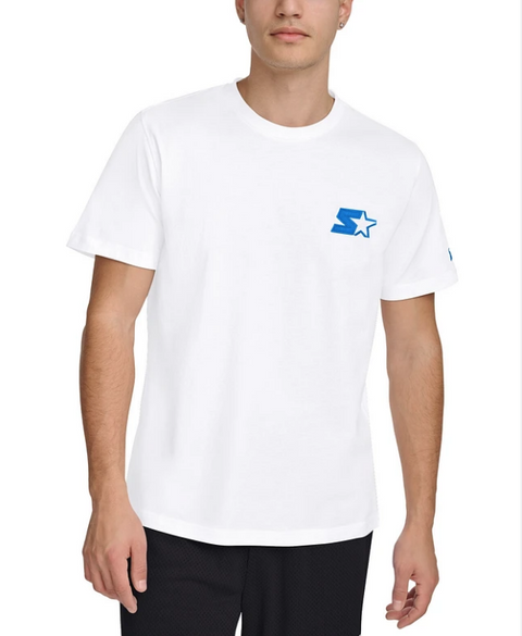 Starter Men's White Classic-fit Embroidered Logo Graphic T-Shirt | Starter In Lebanon