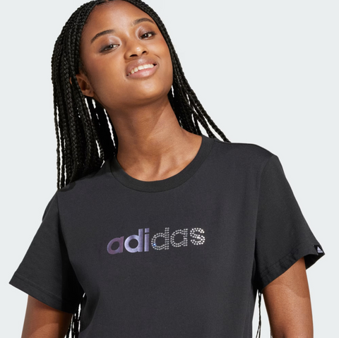Adidas Women's Black Short Sleeve Holiday T-Shirt | Adidas In Lebanon