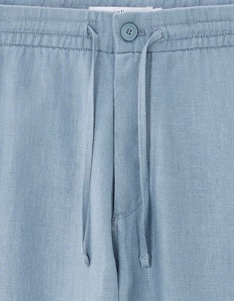 Celio Men's Ligh Blue Straight Leg Plain Cotton Trousers | Celio In Lebanon