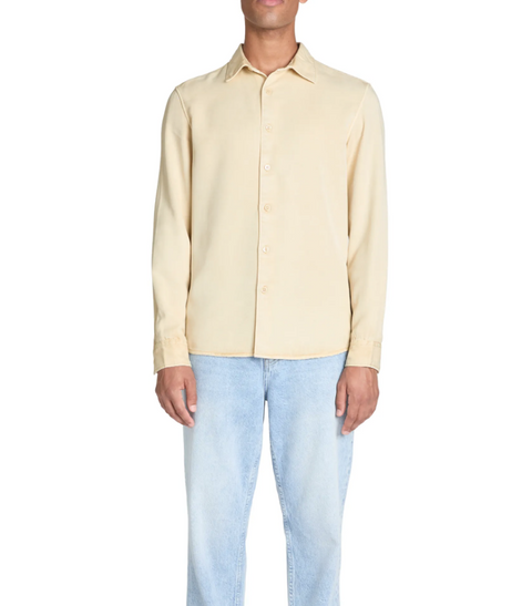 Celio Men's Beige Jaten Long-Sleeve Shirt | Celio In Lebanon