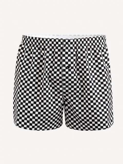 Celio Men’sBlack & White Giwodam Patterned Woven Boxer | Celio in Lebanon