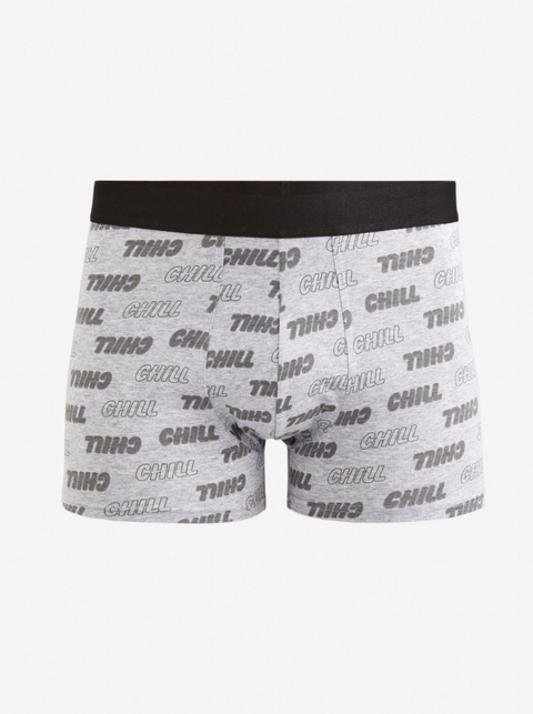 Celio Men’s Gray Fichill Stretch Cotton Boxer | Celio in Lebanon