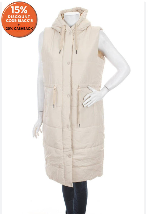 Bubble Room Women's Beige Puffer Vest |Bubble Room in Lebanon