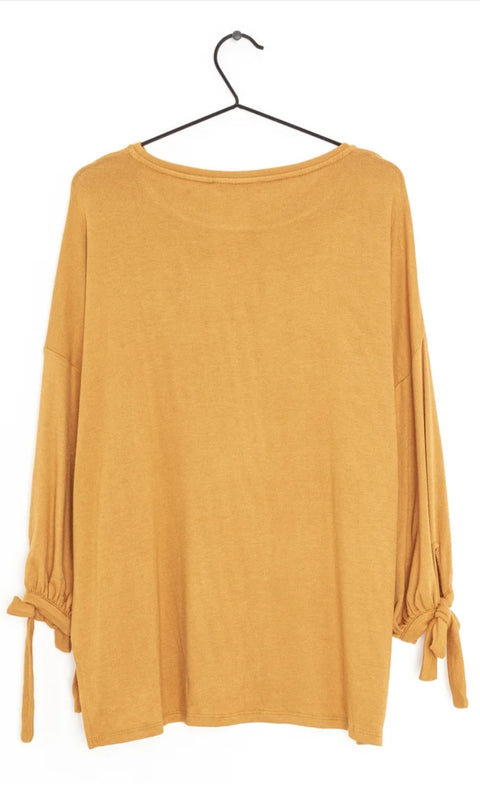 Mango Women's Mustard Long-Sleeve Blouse| Mango in Lebanon