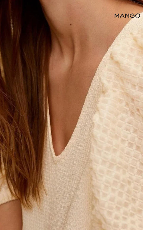 Mango Women's Beige Short-Sleeve Dress| Mango in Lebanon