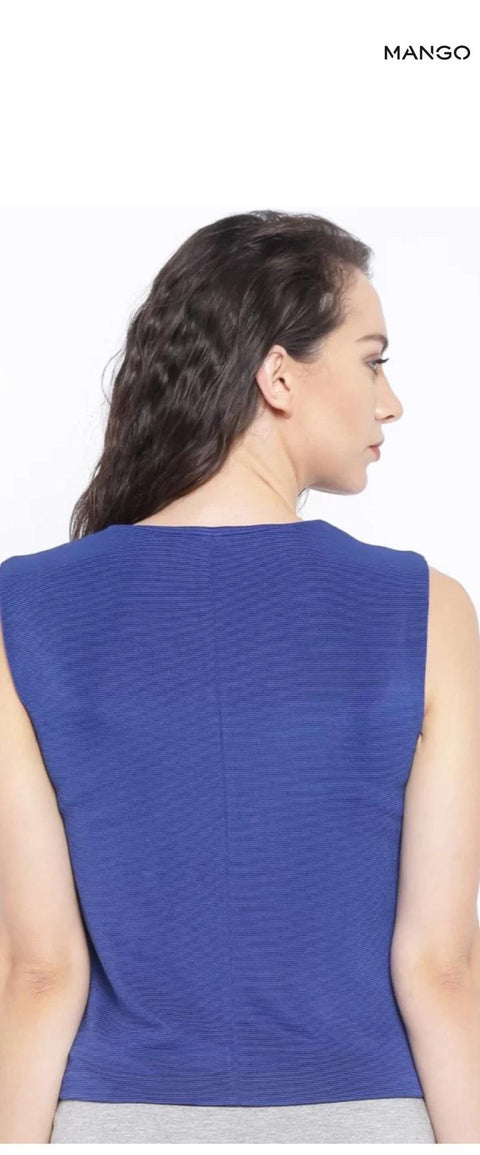 Mango Women's Navy Blue Sleeveless Top| Mango in Lebanon