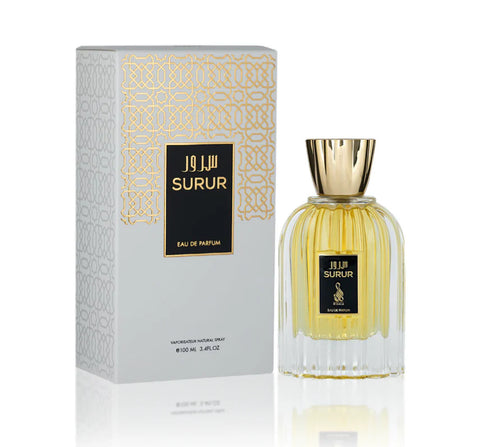 JUJU Surur perfume bottle and packaging on a white background