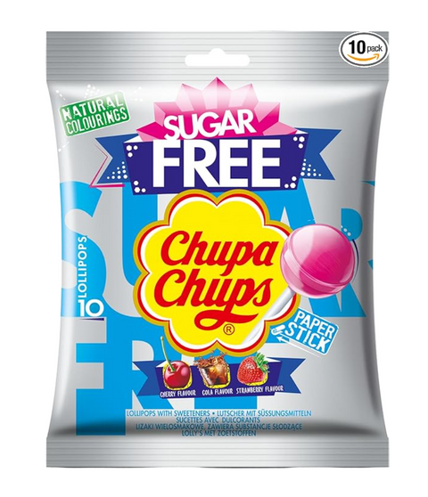 Chupa Chups Sugar Free Assorted 10 Lollipops 110g | Chupa Chups In Lebanon
