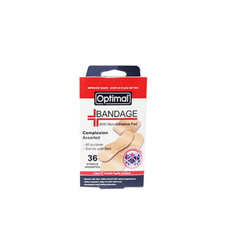 Optimal Bandage With Non-Adhesive Pad Grid Assorted 36 Sterile Assorted (OPH-326) | Optimal In Lebanon