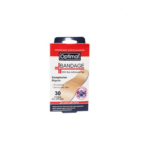 Optimal bandage packaging on a website page with navigation tabs at the top.