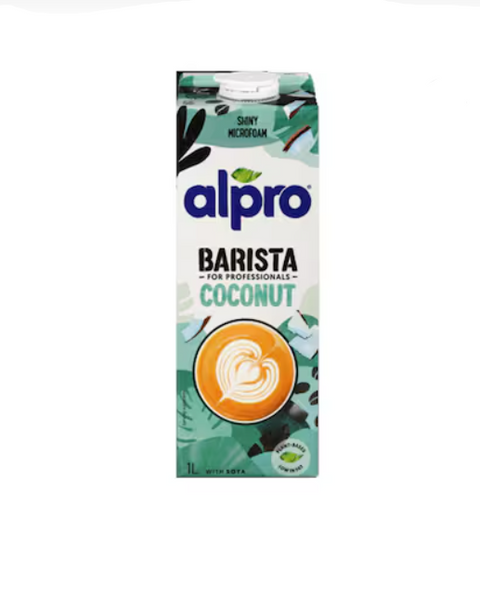 Alpro Barista Coconut milk carton on a white background