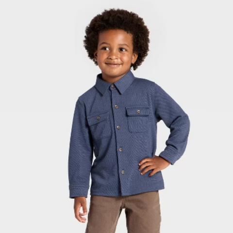 Cat & Jack Baby Boy's Navy Long Sleeve Button-Down Shirt    |Cat & Jack in Lebanon