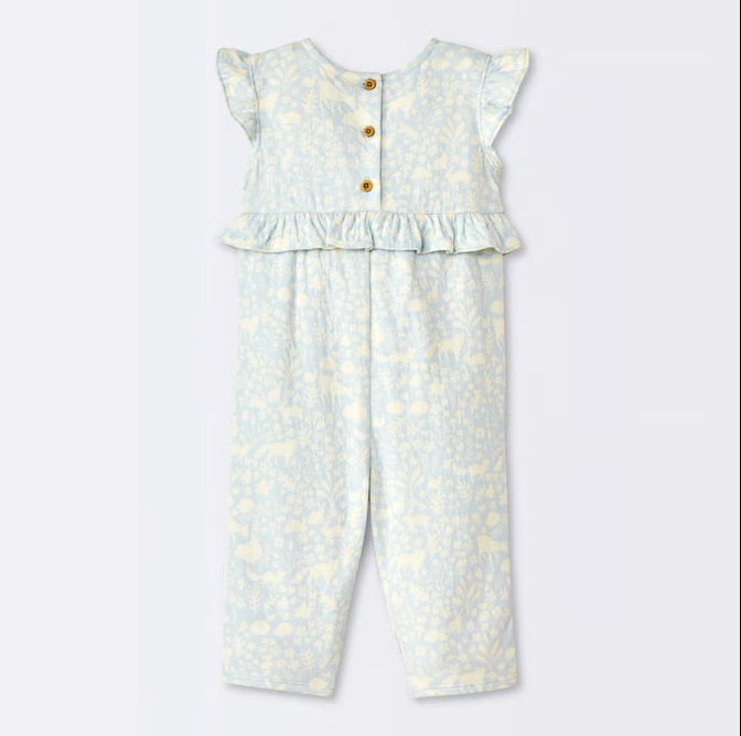 Cloud Island Baby Girl's Baby Blue & White Sleeveless Overall | Cloud Island In Lebanon
