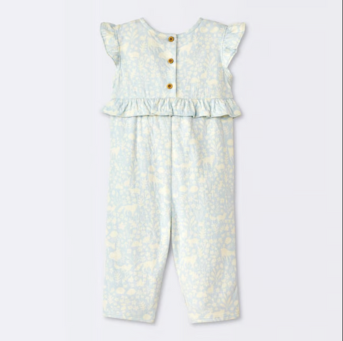 Cloud Island Baby Girl's Baby Blue & White Sleeveless Overall | Cloud Island In Lebanon