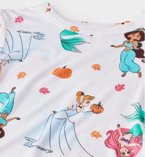 Disney Girl's White 2pc Disney Princess Printed Long Sleeve Pajama Set | Disney In Lebanon