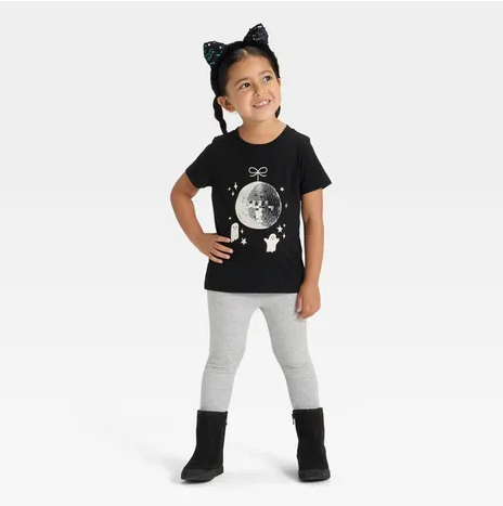 Cat & Jack Girl's Black Short Sleeve Halloween Graphic T-Shirt | Cat & Jack In Lebanon