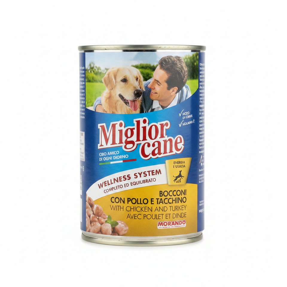 Miglior Cane Chunks with Chicken and Turkey Canned Dog Food 405g