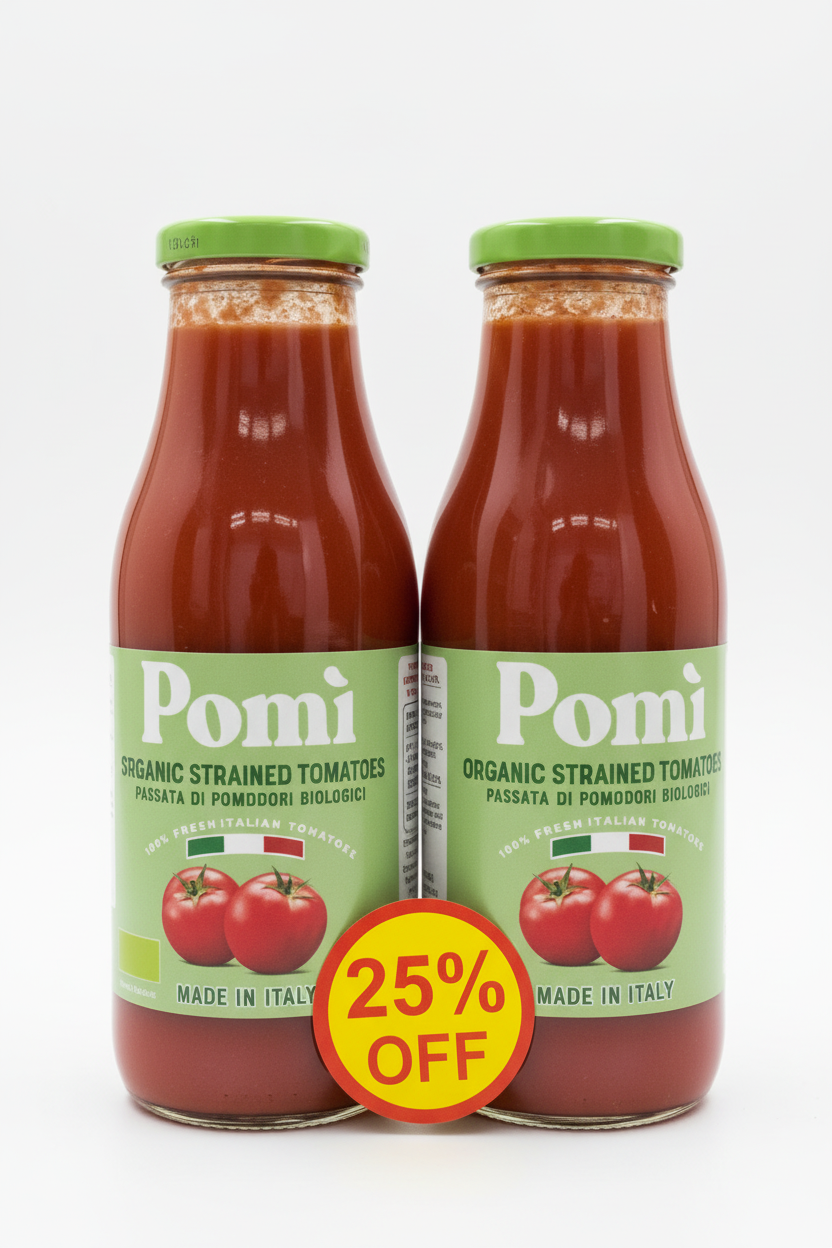 Pomi Organic Strained Tomatoes 2*500ml 25%Off