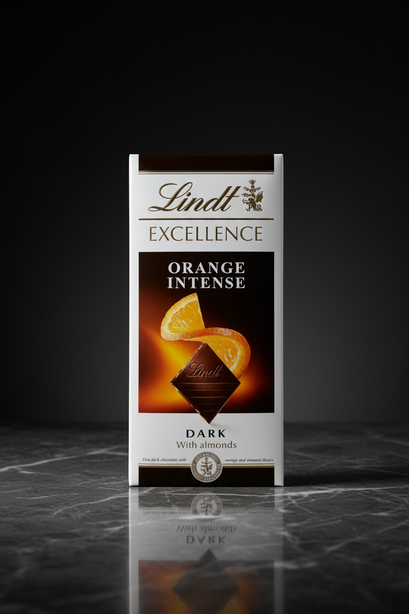 Lindt Excellence Orange Intense Dark Chocolate With Almonds 100g