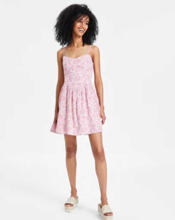 Tinseltown Women's Multi Ditsy V-Waist Mini Dress | Tinseltown in Lebanon
