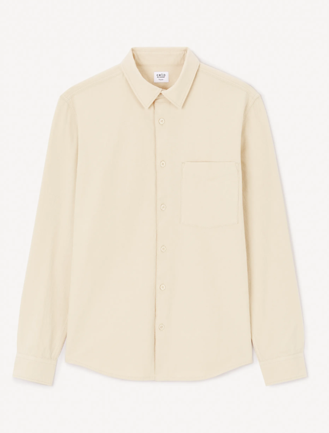 Celio Men's Beige Regular Fit Shirt | Celio in Lebanon