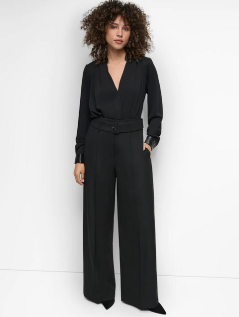 DKNY Women’s Black Pleated Belt Trousers |  DKNY in Lebanon